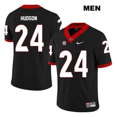 Men's Georgia Bulldogs NCAA #24 Prather Hudson Nike Stitched Black Legend Authentic College Football Jersey EQQ5454EF